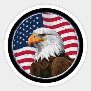 Eagle's Gaze Patriotic Flag Sticker